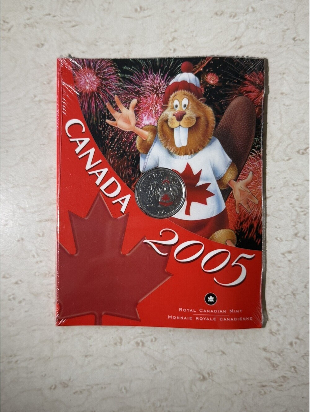 2005 Canada Day Coloured Beaver 25 Cent Quarter RCM Mint Sealed Original Pack